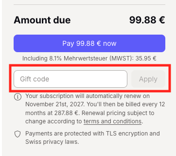 Apply your gift card to a purchase 2