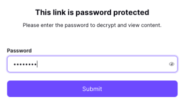 Field to enter your password to decrypt and download file or folder