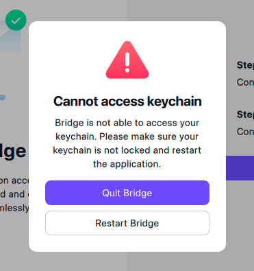 Cannot access keychain error