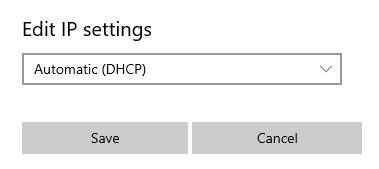 Manually edit IP settings