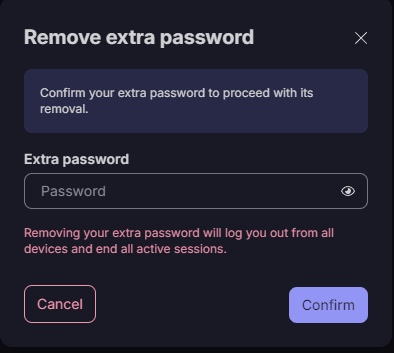 Remove extra password