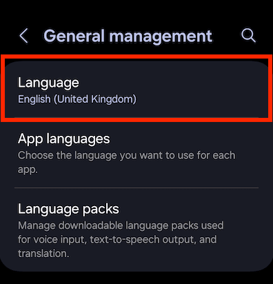 How to change the system language on Android 1