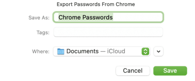 Save your passwords as a CSV file