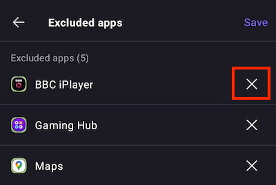 Split tunneling on Android 9
