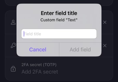 Enter a Custom field title