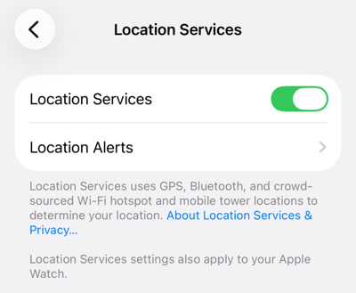 Turn off location services entirely on iOS