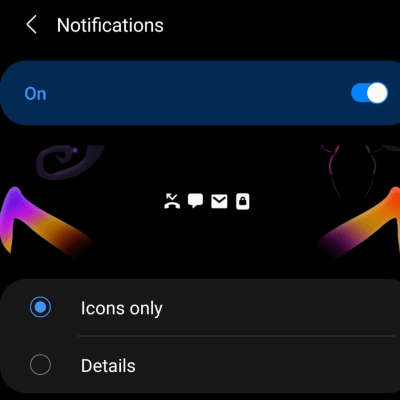 Samsung lock screen icons only