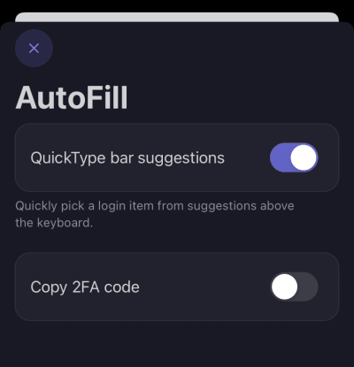 You’ll be asked if you want to enable it for QuickType bar suggestions and to Copy 2FA codes