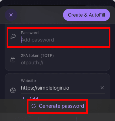 Generate password