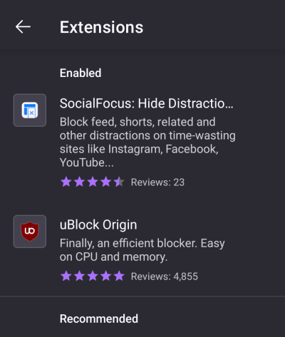 How to remove browser extensions on Firefox (Android) 1