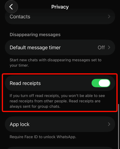 Read receipts WhatsApp