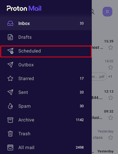 Option to view your list of scheduled messages