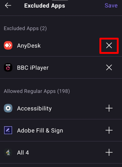 Split tunneling on Android 9