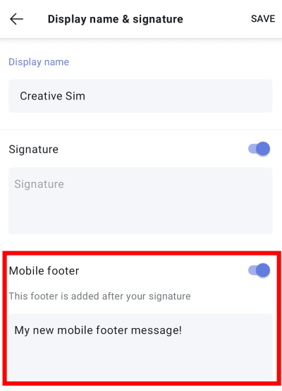 Customize mobile footer in Android