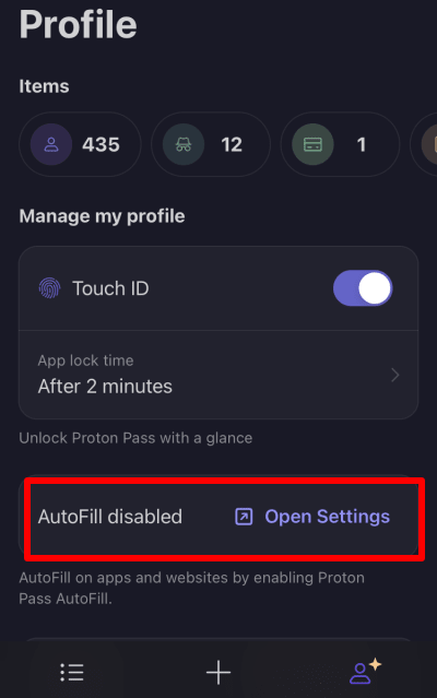 If you prefer, you can enable autofill at a later time