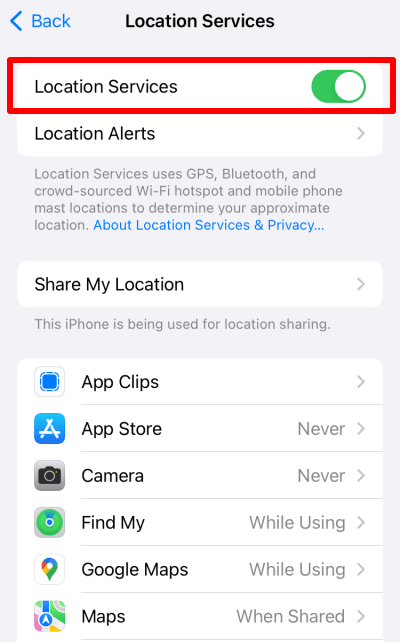 Turn Location services on or off on your iPhone or iPad