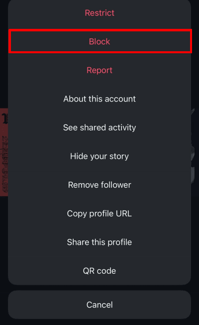 Block an individual follower 4