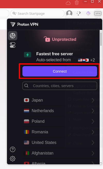 Connect to Proton VPN