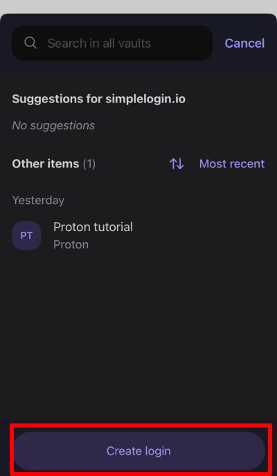 Create login