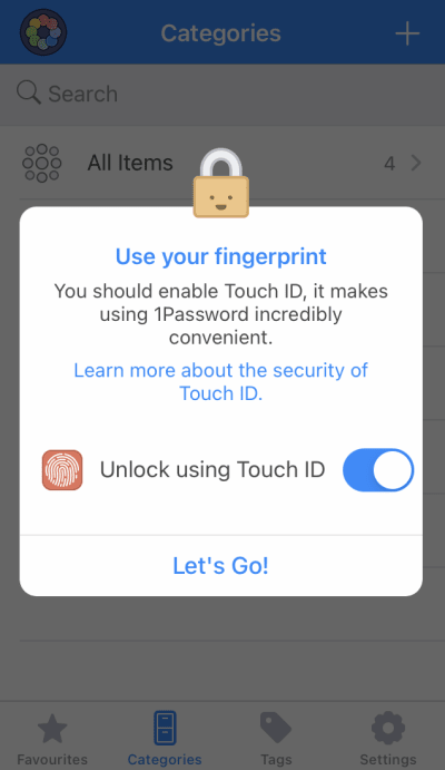 Unlock with TouchID