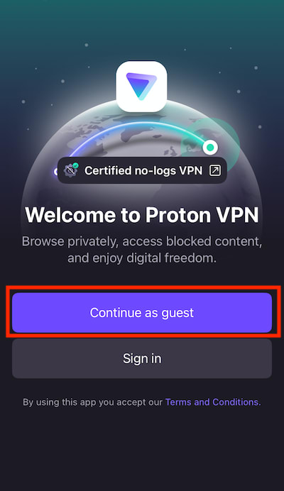 Sign in as a guest