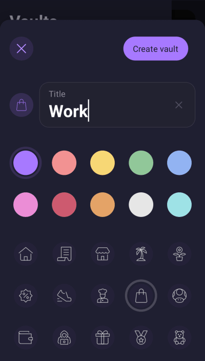 Choose a Title, color, and icon