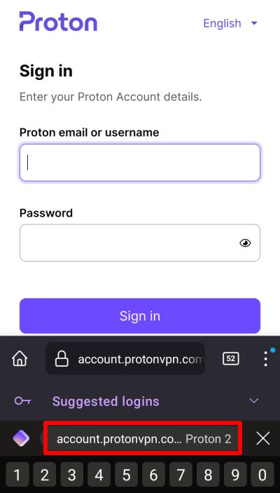 Swipe through the options and tap the correct login