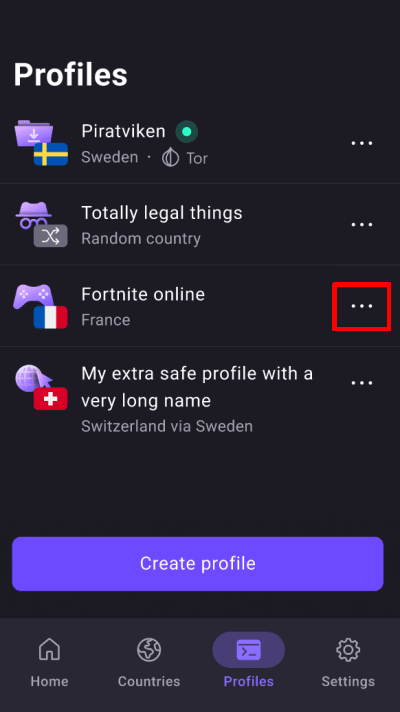 Manage your profiles 1