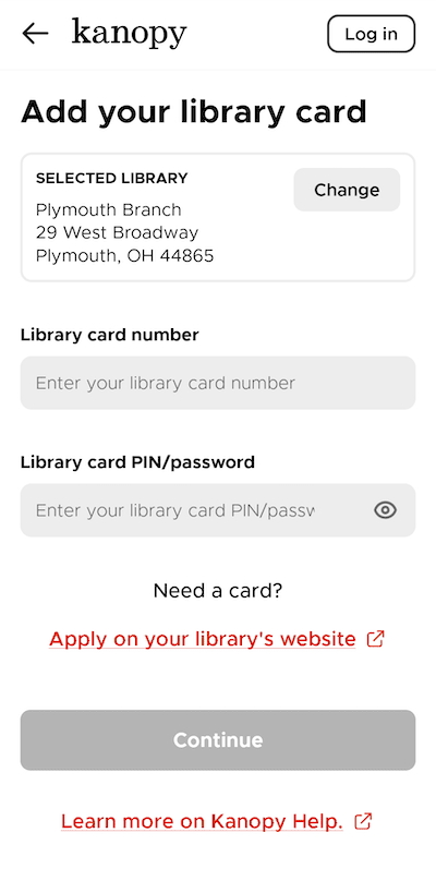 Sign in with your library card number and PIN or password, or using your student or faculty ID