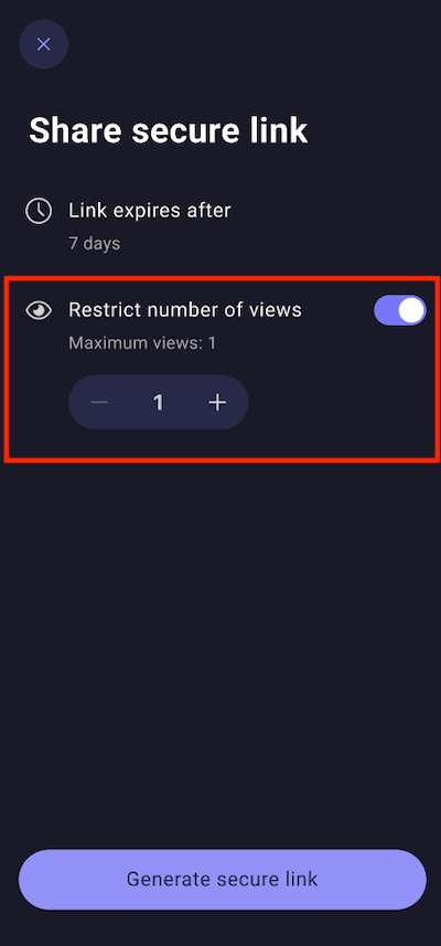 Restrict number of views