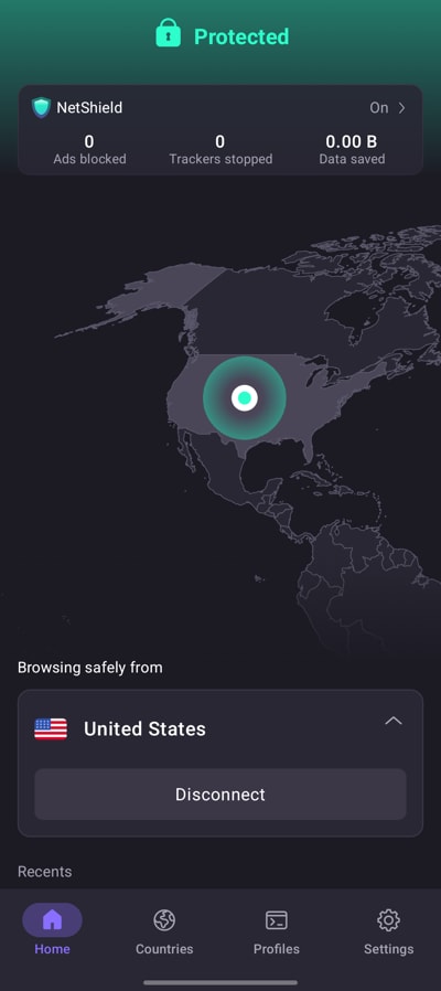 The Proton VPN Android app