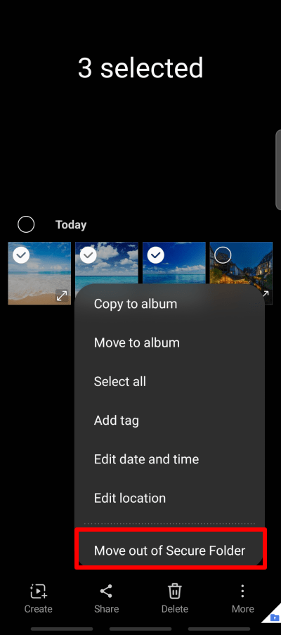 Move photos out of Secure Folder