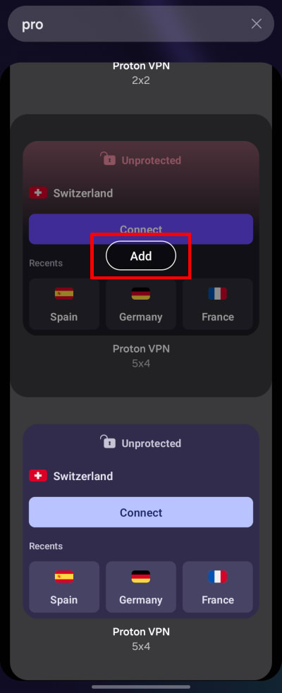 Add a widget on Android 5