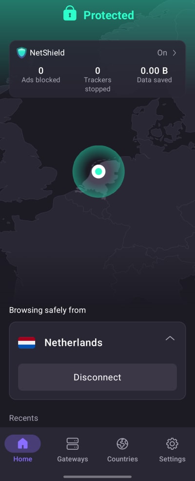Select any Plus server in the Netherlands