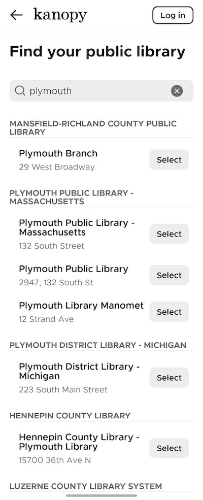 Search to see if your library or university has partnered with Kanopy
