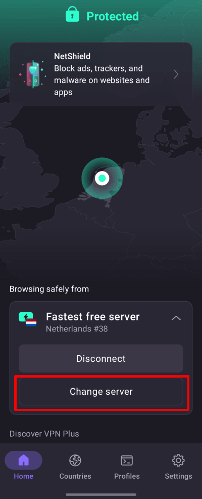You change the free server you're connected to after a short cooldown period.