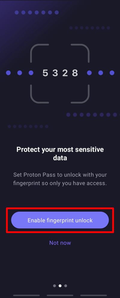 Enable fingerprint unlock