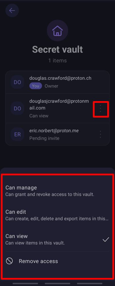 Select permissions