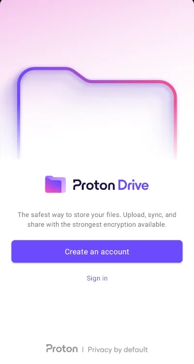 Screenshot of the process to enable automatic photo backup on the Proton Drive iOS app