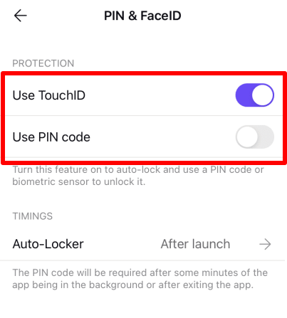 Verrouillez l'application Proton Drive sur iOS ou iPadOS