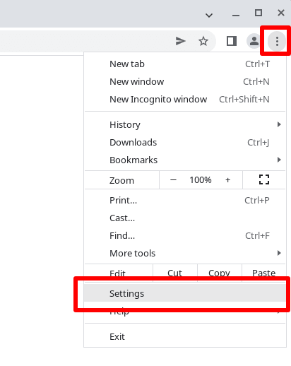 Open Chrome settings