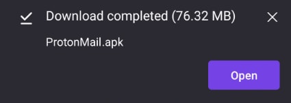 Open the Proton Mail APK