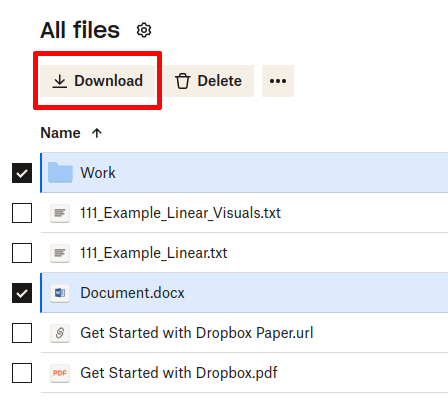 Downloading all Dropbox files before deletion of account