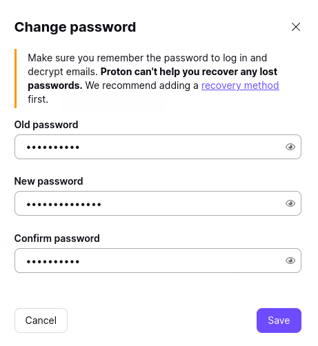 Change password 2