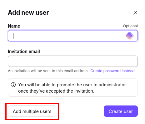 Add multiple users