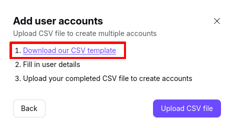 Download our CSV template file
