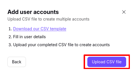 Upload the file