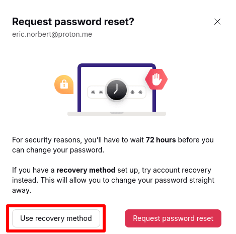 Request password reset? screen