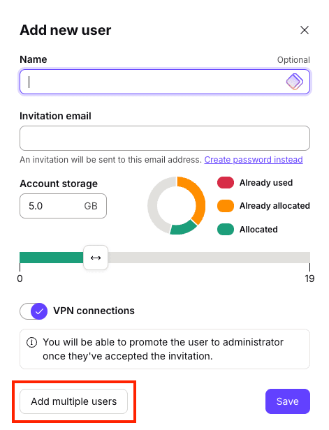 Add multiple users