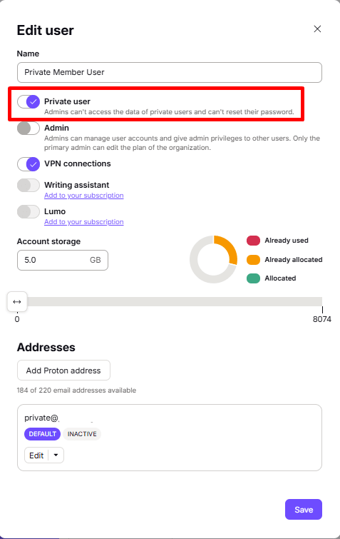 Switch private user to non-private.